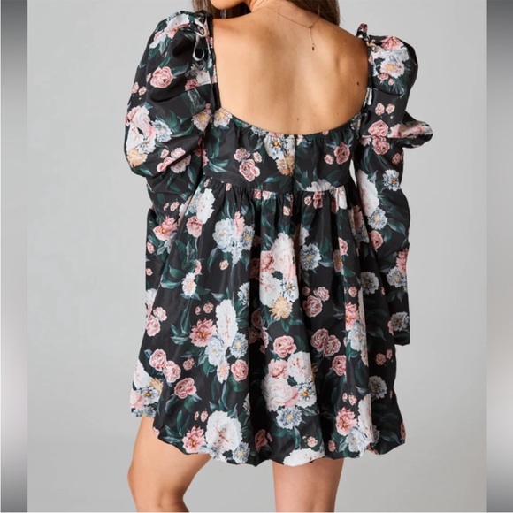 BuddyLove Stassie Puff Sleeve Babydoll Dress in Sleeping Garden SZ S NWT - Picture 2 of 6